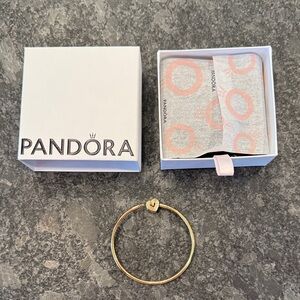 Pandora Gold Heart Charm Bangle